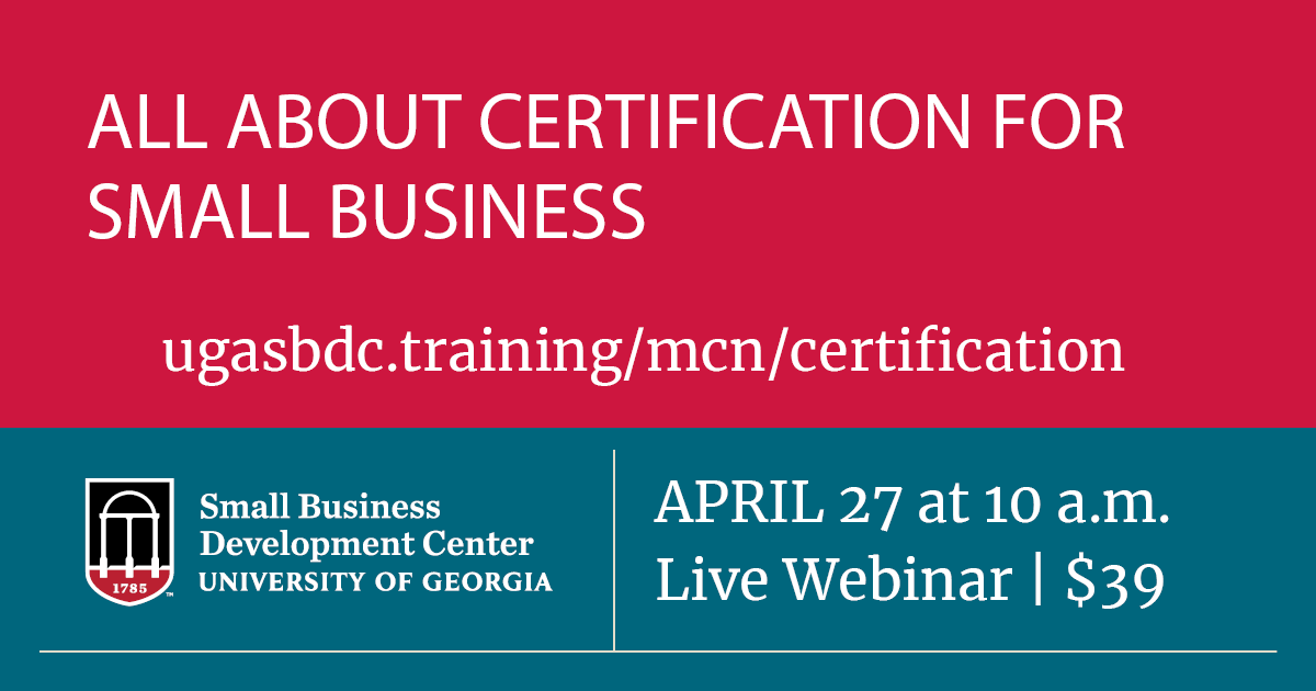 All About Certification for Small Business (webinar)