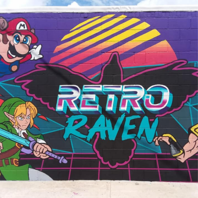 Retro Raven Mural