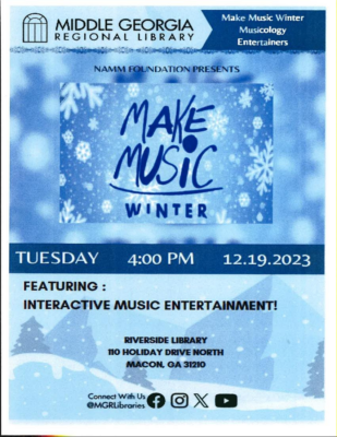 Make Music Winter Musicology 101 Soiree - Riverside Branch Library