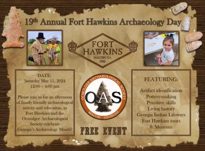 19th Annual Fort Hawkins Archaeology Day